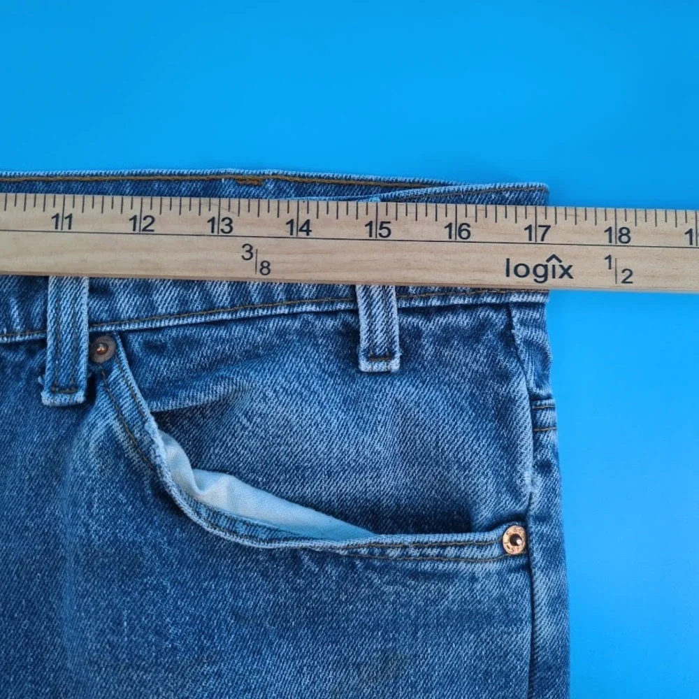 Vintage Levis 505 Orange Tab Distressed Patchwork Jeans Blue Denim 575 Stamped
